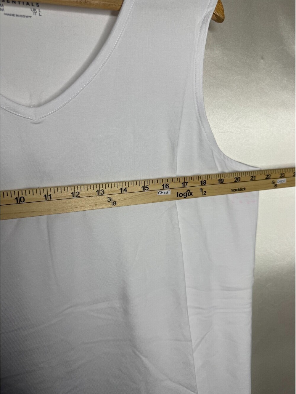 Denim & Co. Essentials So Soft Jersey V-Neck Tank Tops White, Medium - Picture 7 of 7